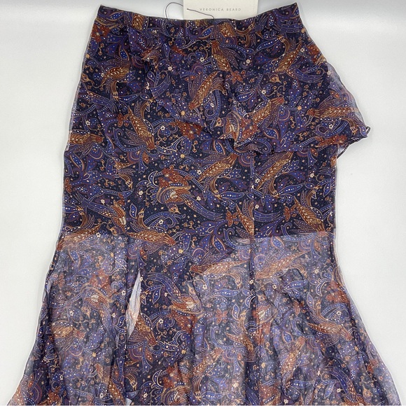 Veronica Beard NWT Trixie Silk Handkerchief Chiffon Ruffle Asymmetric Midi 4 - Picture 12 of 16